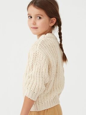 BABAA Jumper Kids No18 In Natural Cotton Rib Knit Sweater Undyed No 18 babaà